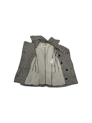 Black And White Hounds-Tooth Trenchcoat