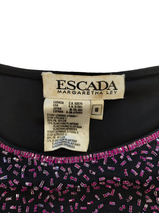 Black Top With Violet Sequenced Front