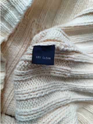 Beige Cotton Turtle Neck