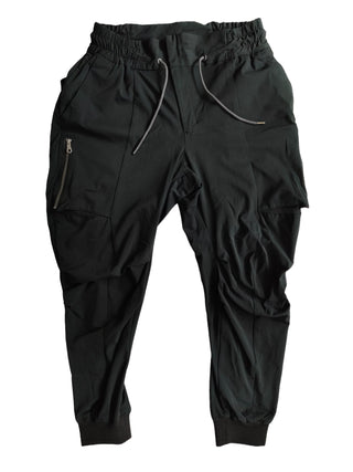 Black Drawstring Functional Joggers