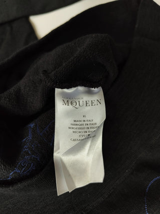 Black And Blue Knitting Signature Skull Print Sweatshirt