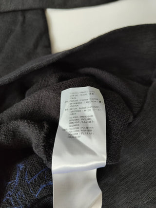 Black And Blue Knitting Signature Skull Print Sweatshirt