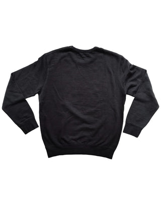 Black And Blue Knitting Signature Skull Print Sweatshirt