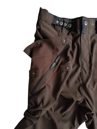 Greyish Brown Long Pants With Drawstring Ends