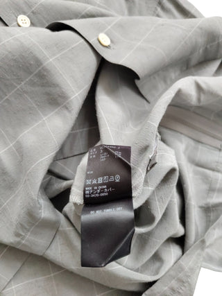 Light Grey Checkered Short Sleeved Shirt With Zipper Details