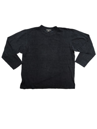 Black Cotton Towel Like Long T-Shirt