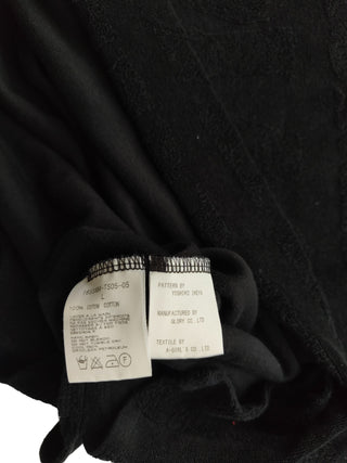 Black Cotton Towel Like Long T-Shirt