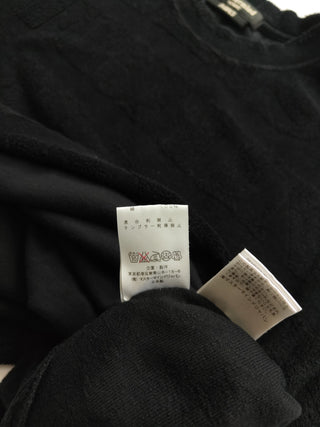 Black Cotton Towel Like Long T-Shirt