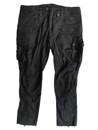 BLACK PANTS WITH SIDE POCKETS AND DOUBLE ZIPS END