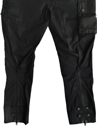 BLACK PANTS WITH SIDE POCKETS AND DOUBLE ZIPS END