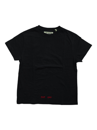 Black 'Cut Off' Tee