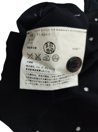 Black Cotton 3/4 Length Sleeved Polkadot Cardigan