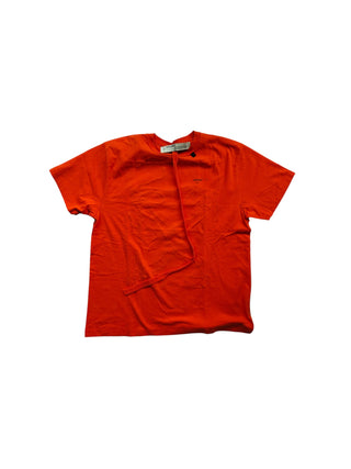 Orange Tee With Black Stitching Logo At The Back