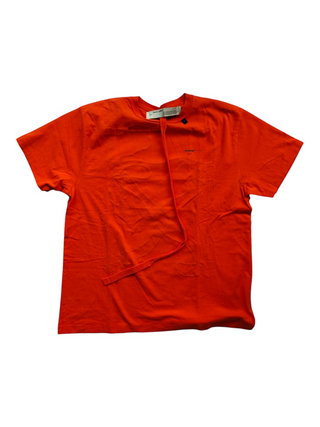 Orange Tee With Black Stitching Logo At The Back