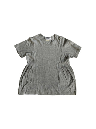 Grey Short Sleeve T-Shirt With Waistline Details