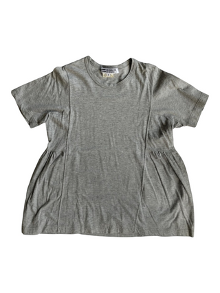 Grey Short Sleeve T-Shirt With Waistline Details