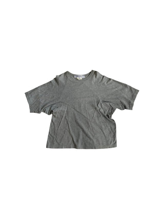 Grey Short Sleeve T-Shirt With Asymmetric Stitching