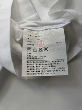 White T-Shirt With Black Floral Necklace Print