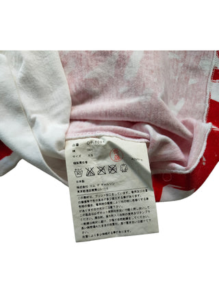 White T-Shirt With Red Celebration Random Print