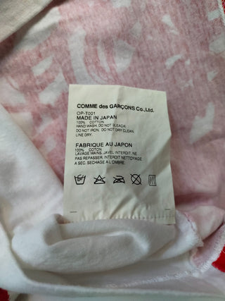 White T-Shirt With Red Celebration Random Print