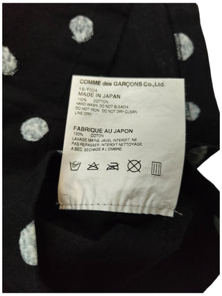 Black Cotton T-Shirt With Overall White Paint Polka Dots