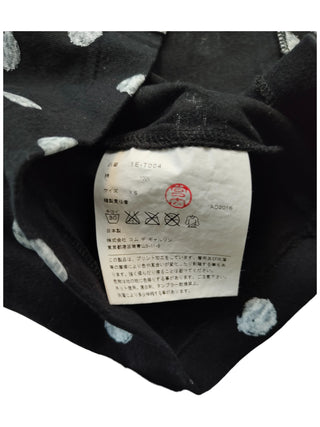 Black Cotton T-Shirt With Overall White Paint Polka Dots