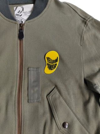 Khaki Green Cotton Zip Up Jacket