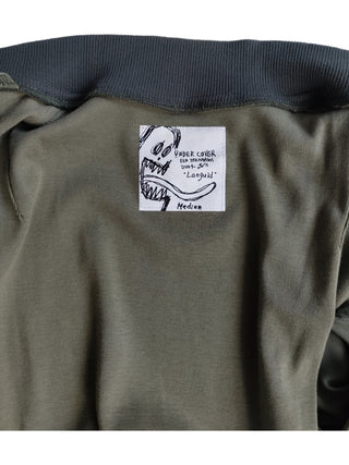 Khaki Green Cotton Zip Up Jacket