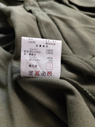 Khaki Green Cotton Zip Up Jacket