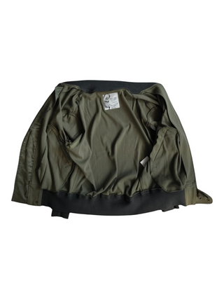 Khaki Green Cotton Zip Up Jacket