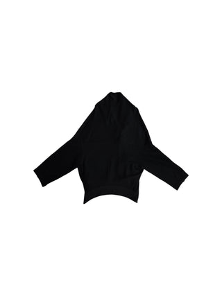 Black Thin Wool 4-Buttoned Cardigan