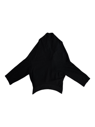 Black Thin Wool 4-Buttoned Cardigan