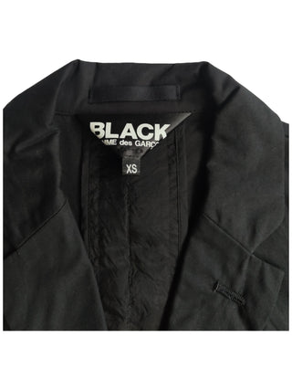 Black Cotton 3-Buttoned Jacket With Ruffles Sleeves