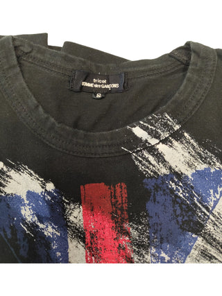 Black Mid Sleeved T-Shirt With GB Flag Print