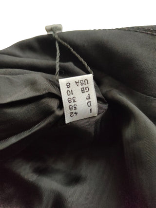 Black Thin Wool Blazer With On-Tone Embroidery