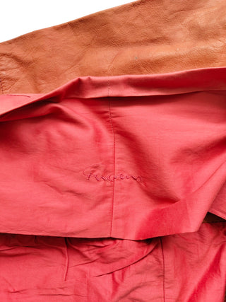 Rusty Orange Leather Jacket With A Drop Back