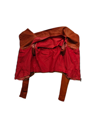 Rusty Orange Leather Jacket With A Drop Back