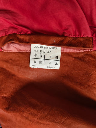 Rusty Orange Leather Jacket With A Drop Back