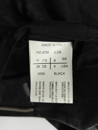 Black Short Sleeves Leather Jacket With A Longer Back Tail