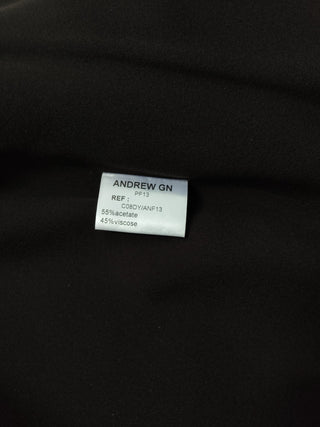 Wine Red Knee Length Thin Dinner Jacket With Black Lace Details