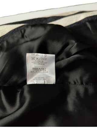 Black And White Striped One-Button Veiled Suit With Matching Long Pants