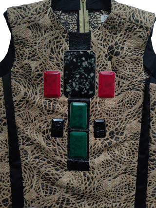 Black And Brown Woven Sleeveless Top