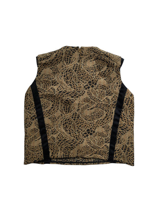 Black And Brown Woven Sleeveless Top