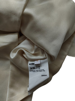 Cream Silk Evening Top With Sequence And Ruffles