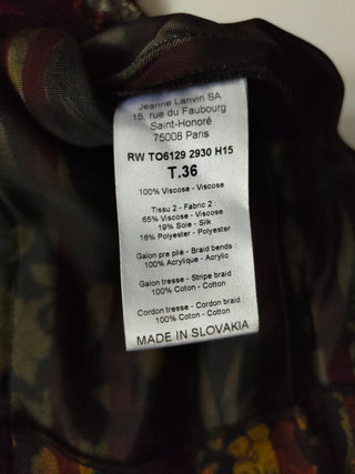 Black Viscose Blouse With Overall Autumn Tone Prints