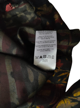 Black Viscose Blouse With Overall Autumn Tone Prints