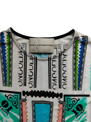 Colorful Overall Print Stretch Viscose Dress