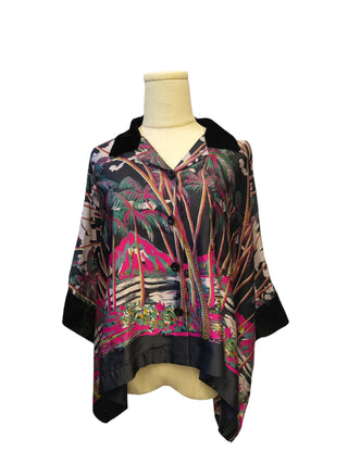 Overall Hawaiian Palm Trees Print Shirt