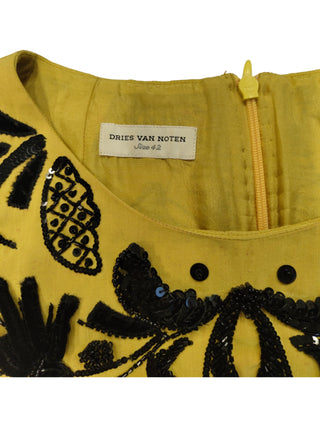 Mustard Yellow Round Neck 3/4 Sleeves Shirt