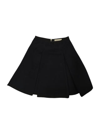 Black A-Line Flare Skirt With Cloth Ribbon Trimmings
